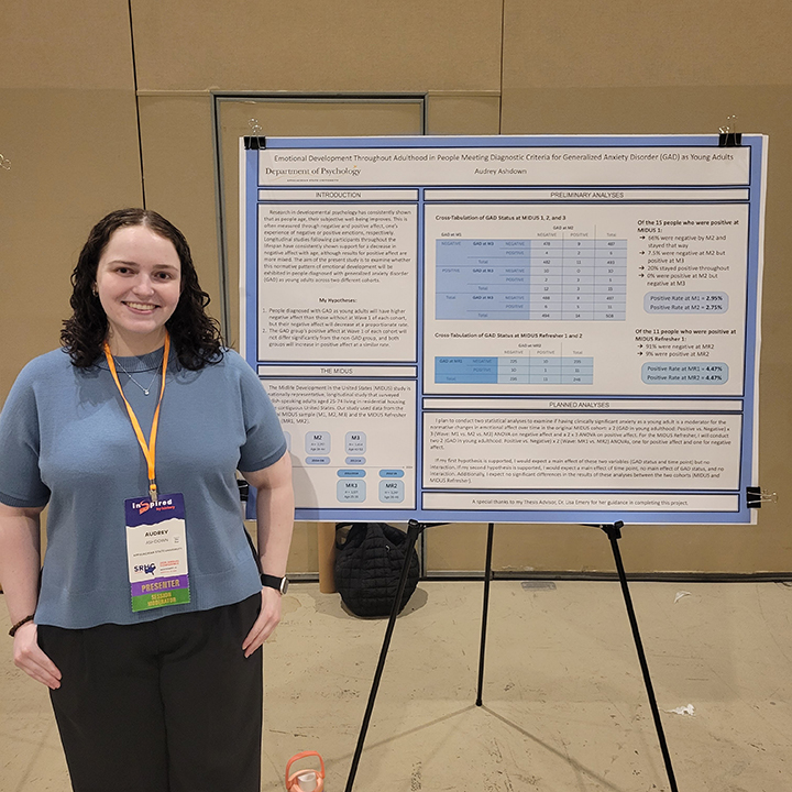 Photo of Audrey Ashdown at SRHC with poster presentation