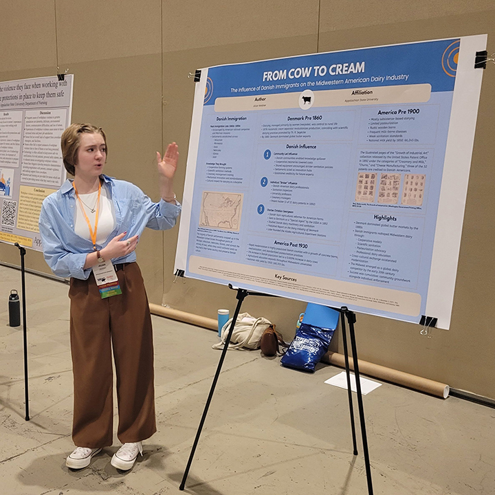 Photo of Jillian Weidner at SRHC giving presentation