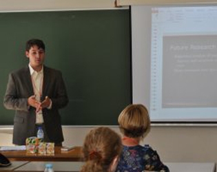 Junior Honors student and sociology major Grayson Bodenheimer presented at the European Network for Social and Emotional Competence (ENSEC) Meetings in July. T