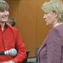 Chancellor Everts with ASU student