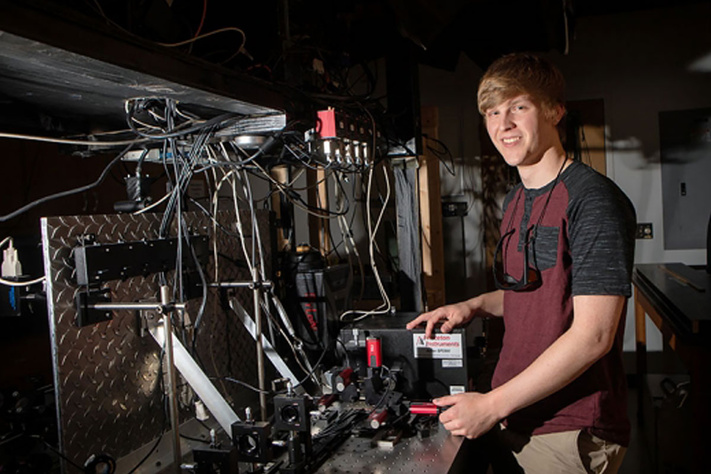 A student conducting physics research at Appalachian State University in Boone, North Carolina. 