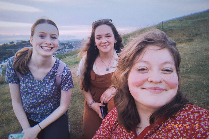 Emily Taylor, Annie Clark, and Sabrina Lorca Lozano in Edinburgh, Scotland.