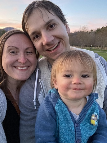 Viktoriia Kovtun, Dr. Polonsky, and their son, Ronnie