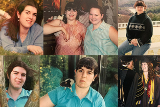 Collage of Heather Smith Brown with friends and mentors.
