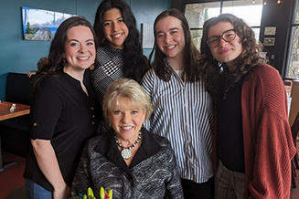 Stacy Thornton (far left) with fellow Beaver Scholars and Vickie Beaver (middle)