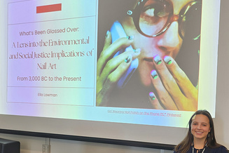 Ella Lowman presents at the NCHA conference at UNC Pembroke. 