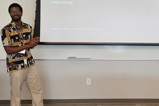 Raoul Eno presents at the NCHA conference at UNC Pembroke.